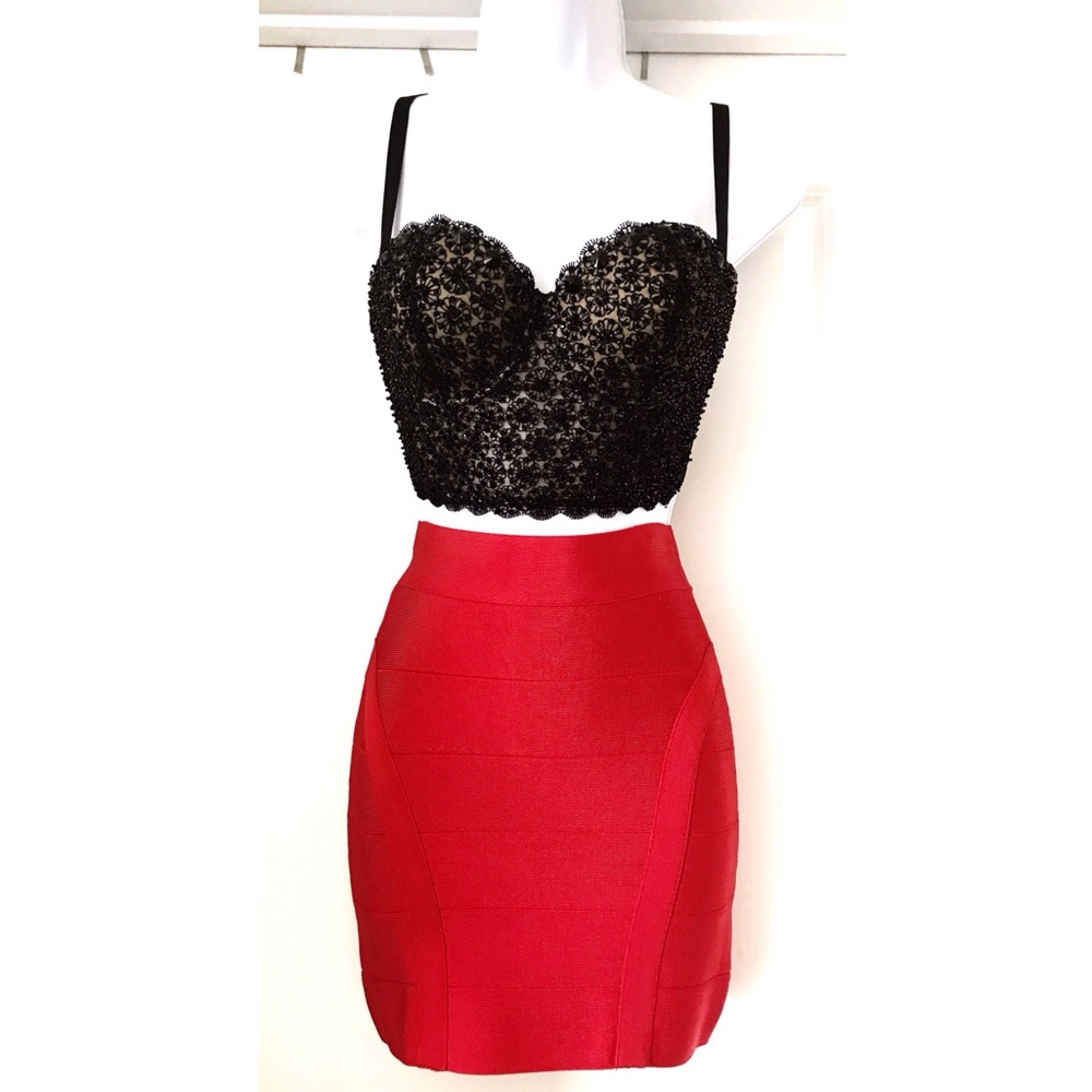 Bebe bandage mini skirt